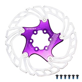 DJC Bike Brake Disc Rotor MTB Floating Brake Disc 140mm 160mm 180mm 203mm with 6 bolts Road Bike MTB BMX Steel Aluminum Brake Disc iiipro (5# purple, 160mm)
