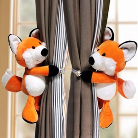 Cciphy 1 Pair Cartoon Fox Window Curtain Tieback Curtain Hook Curtain Holdbacks Cute Animal Tieback Buckle Hook Fastener for Living Room Bedroom Curtain Mosquito Net (Fox)