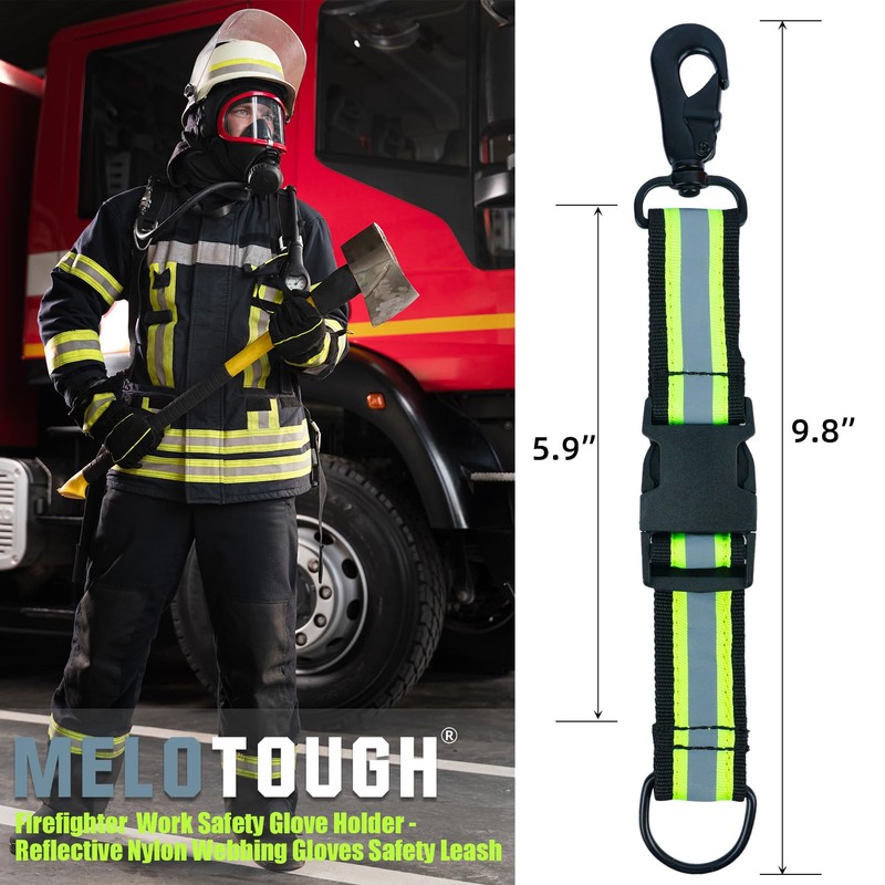 MELOTOUGH Firefighter Glove Strap | Glove Holder Glove Leash Swivel