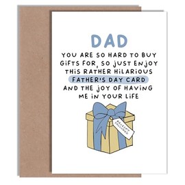 Funny Father’s Day Card - Dad’s are Hard to Buy Gifts For - A5 | Blank Inside with Envelope