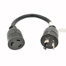 Parkworld 62701 AC Power Adapter Cord NEMA L6-30P Male to L5-30R Generator 30A Outlet for PDUs, 125 Volt 1.5FT