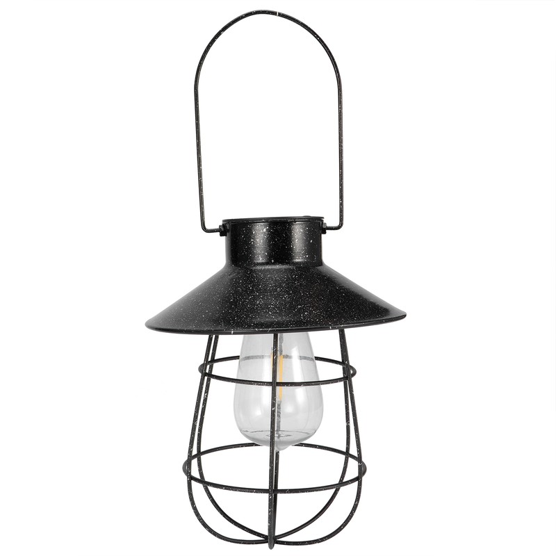 Solar Lantern Waterproof Hanging Light Outdoor Iron Art Hollow LED