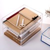 SANRUI Acrylic Stackable Letter Tray Desk Organizer Vertical Clear Paper