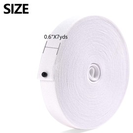 XKDOUS Elastic Band for Sewing, 0.6 Inch 13 Yards White Knit Elastic Bands for Sewing Waistband Clothes and Pants Waist, High Elasticity