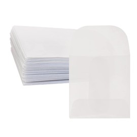 ONLYKXY 60pcs White Translucent Paper Envelope Bag Mini Butter Paper Pouches Clear Glassine Gift Small Bag for Jewelry Ring Tag Photo Necklace Stud Earrings Accessories (4x4cm/1.57x1.57inch)