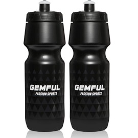 GEMFUL Bike Water Bottle BPA Free 750 ml 2 Pack for Sports Outdoor 2 Pack Black