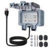 STARELO Outdoor Power Outlet with 10FT Extension Cord, IP66 Waterproof