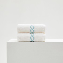 Superior Egyptian Cotton Oversize 31 x 20 Hand Towel, 2PCs Set, Mint Chain