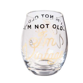 Not Old I'm Vintage Stemless Wine Glass - 4 x 5 x 4 Inches