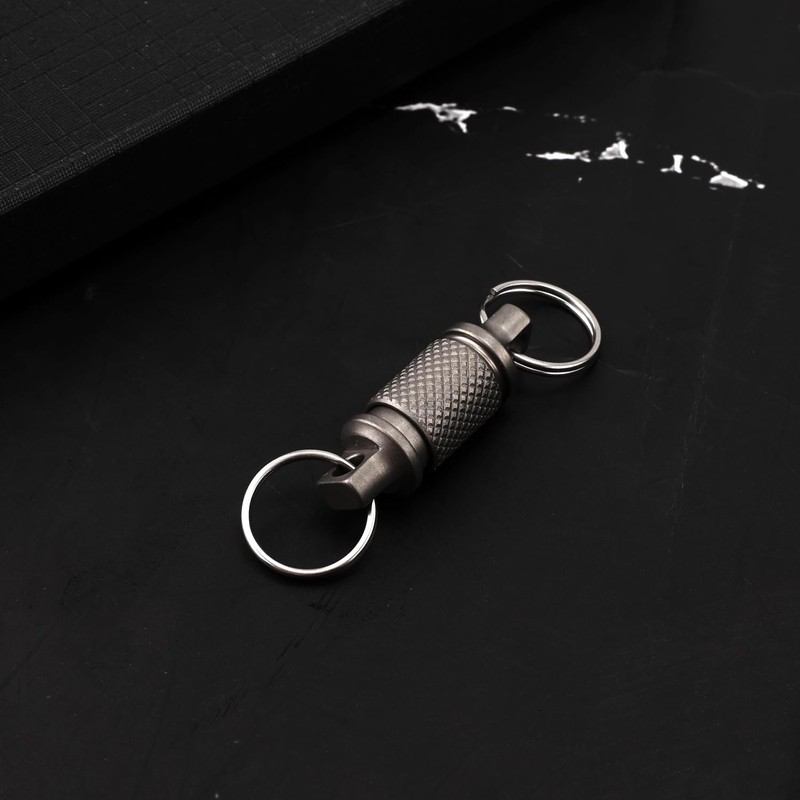 NQEUEPN Titanium Keychain Quick Release, Pull Apart Keychain Detachable Key