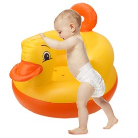 Silla de Baño Inflable para Niños Pequeños, Asiento de Sofá Inflable de PVC, Asiento de Seguridad para Bebés para Jugar, Comer, Bañarse, 50 * 50 * 50cm(fondo redondo amarillo)