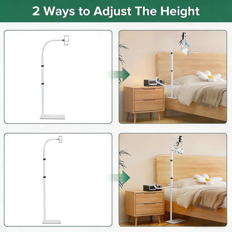 EonRivet All-Metal CPAP Hose Holder – Bedside Stand with Hook