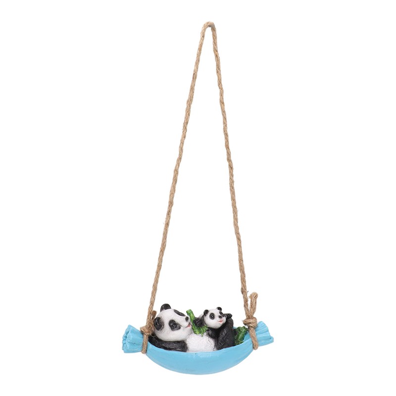 Swing Panda Statue Mother and Baby Panda Lying On The
