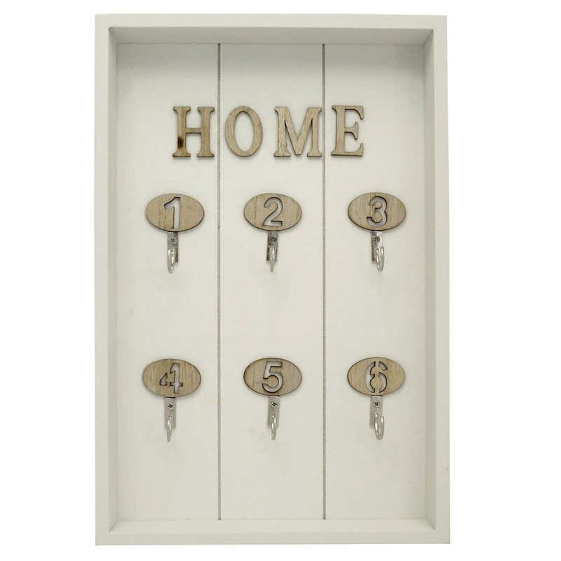 PrimoLiving Wooden Key Cabinet Home with 6 Hooks - Wall