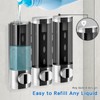 Volufia Shower Dispenser 3 Chamber No Drill, Shampoo Dispenser for