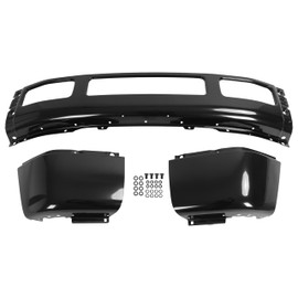 KUAFU Front Bumper Face Bar Compatible with 2005-2007 Ford F-250 F-350 Super Duty Excursion Replacement for 5C3Z17757CAA FO1002393 Bumper Impact Bar W/O Fender Flare Holes Steel Powder Coated Black