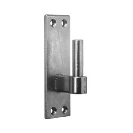 Pollmann® Building Fittings 1060230 Hinges on Plate D3, Arbor Diameter 12 mm, Distance 24 mm, Bright Galvanised, Pack of 2