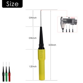 BOCEUC Piercing Clip Test Probe, 0.7mm Test Probe Pins, Non-Destructive Insulation Wire Piercing Needle, Piercing Probes Set for Banana Socket Plug Car Tester (4 Pcs)
