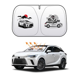 Front Windshield Sun Shade Custom Fit Compatible for RX350 RX350h RX450h RX500h 23-Present Sunshade Foldable UV Ray Reflector Sun Visor Protector Accessories Shield Cover Reflective (rx 2023-present)
