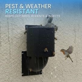 Dryer Vent Cover 4 inch (Black) with UV RESISTANT - Outdoor Dryer Vent Cover Natural Energy Saving, Dryer Vent Seal for Home Exterior