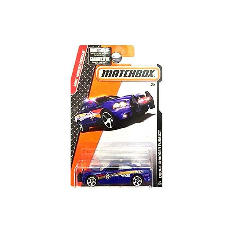 Matchbox Dodge Charger Pursuit (State Trooper Blue) - MBX Heroic