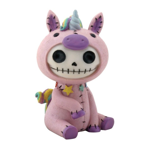 SUMMIT COLLECTION Furrybones Unie Signature Skeleton in Pink Unicorn Costume with Stars and Rainbow Hair