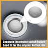 Partuto Car Engine Start Stop Button Cover Trim Kit Silver