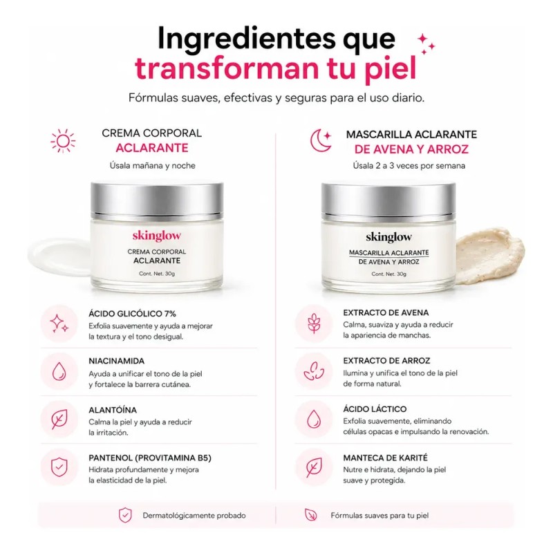 Kit Crema Despigmentante + Mascarilla Aclarante Facial 30g