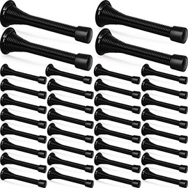 Chumia Tope de puerta de resorte de 36 piezas con parachoques de goma, resorte flexible, resistente, tope de puerta de pared para el hogar, oficina, e