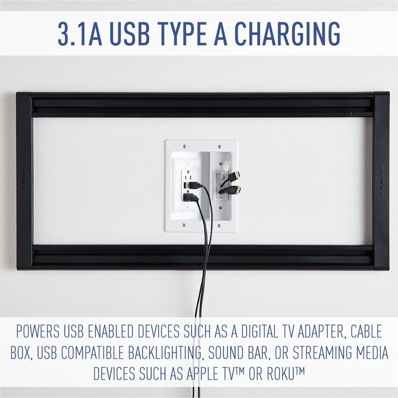 Legrand - OnQ in Wall Cable Management Kit with USB,