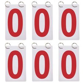 GOGO 6 Sets Score Reporter 3 1/8 x 5 1/2 Inches Number Flip Chart for Scoreboard 0-9-Red