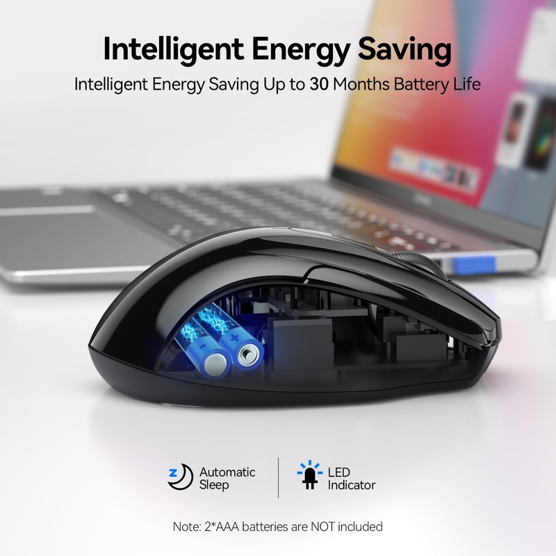 TECKNET Wireless Mouse (2.4G & BT5.0/3.0) Silent 4800 DPI Computer