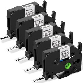 Labelife Replacement for Brother Label Maker Tape 12mm 0.47 Laminated White TZe-231 TZe231 TZe TZ P Touch Label Tape Compatible with Brother PT-D210 D220 H110 D400 D410 D600 D610BT P710BT, 5-Pack