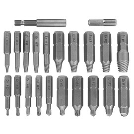 Yakamoz 22Pcs Mini Damaged Screw Extractor Kit Small Stripped Screws Remover Easy Out Broken Bolt Extractor Rusty Screw Removal Tool with Magnetic Extension Bit Holder & Socket Adapter