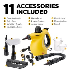 Wagner 2460111 505e Handheld Steam Cleaner, Multi-purpose Steamer, 11 Attachments, Chemical-Free Cleaning, Pet and Kid Safe