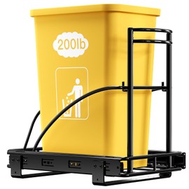 ANASTA Single Pull Out Trash Can Under Cabinet 7-13 Gal, Heavy Duty Under Sink Garbage Can, 50Qt Slide Out Waste Bin for 13" Wx 17" Hx 19" D Base Cabinet, Trash Bin Holder for Drawer/Counter, No Can