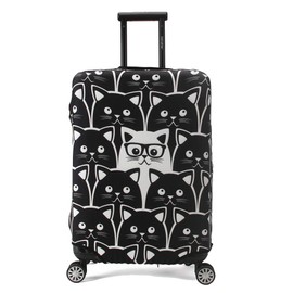 Madifennina Luggage Protector Cover Suitcase Protective Cover Trolley Luggage Case for 23-32 inch luggage (Cat, M Suitcase)