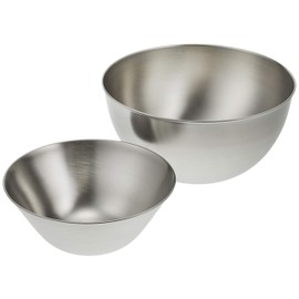 Sori Yanagi 18-8 SUS Stainless Steel Bowls Designed by Feedback from Cooking Experts and Housewives, Tsubamesanjo, Anti Drip-Back Rim, Dishwasher Safe, 7.5, 9.1 inches (19, 23 cm), Set of 2 Bowls