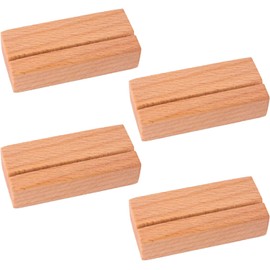 Audiophile Wooden POP Stand for Business Cards, Price Tags, POP, Store Business Card Holder, Price Cards, Spotter Display, Natural Material, Slit Stand, Set of 4