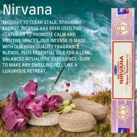 Satya Nag Champa Nirvana Incense Sticks | x1 pack | comes with SAMASIA bookmark | Incense can be used for Aromatherapy, Spa, Yoga, Weddings, Meditation, Healing, Positivity and Relaxation