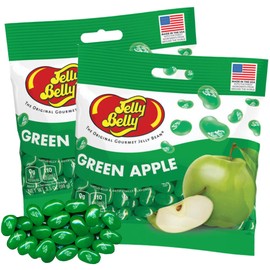 Sweetzo Green Apple Jelly Beans, Individually Wrapped Snacks, Party Favors and Candy Bowl Fillers, 3.5 Ounces, (Pack of 2)