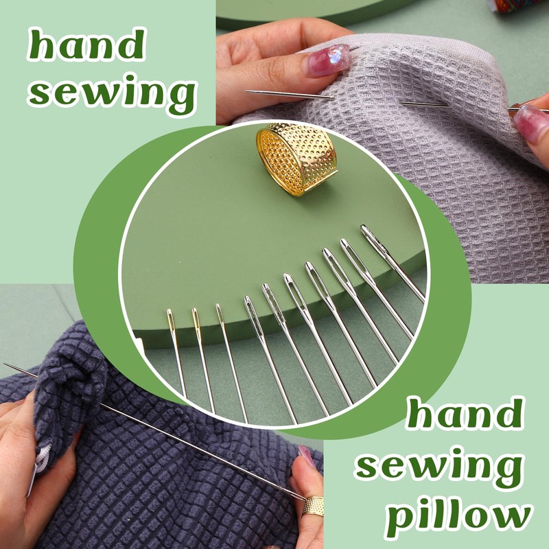 34 Pcs Hand Sewing Needles Set Long Sewing Needles Big