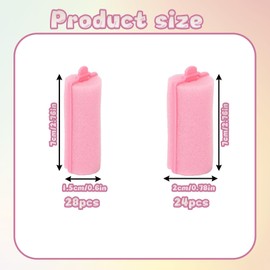 Sponge Rollers for Hair, 52 Pcs Foam Hair Rollers Set, Foam Roller for Women Girls Kids, Hair Curlers Rollers with 28 Pcs 1.5 cm & 24 Pcs 2 cm, Curling Tool for Overnight Styling