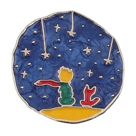 The Little Prince Shooting Stars Night Sky Fox Rose Moon Planet Le Petit 1.2" Lapel Enamel Pin