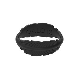 QALO Women's Rubber Silicone Ring, Serene Rubber Wedding Band, Breathable, Durable Engagement Silicone Ring, 6mm Wide 1.8mm Thick, Black, Size 10