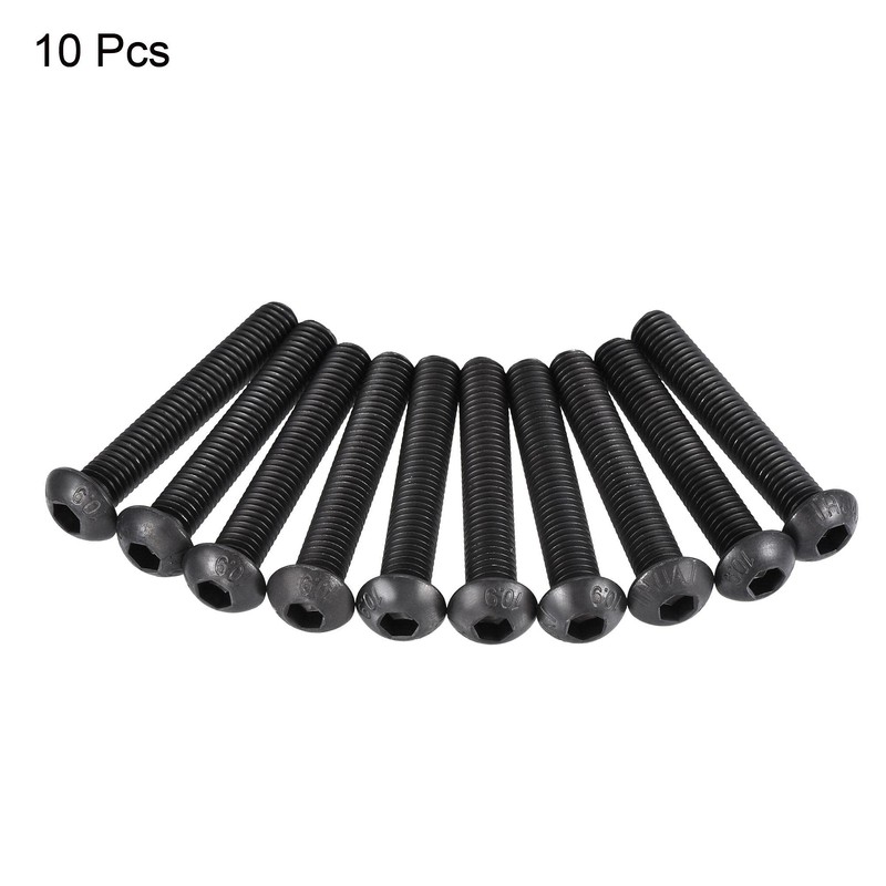uxcell M8x50mm Hex Socket Button Head Cap Bolts Screws Carbon
