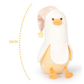 shownicer Plush Toy Banana Duck Cuddly Toy Duck Stuffed Toy Kawaii Duck Plush Cushion Toy Throw Pillow Gift for Adults Children 3+ Years (Yellow, 50 cm)