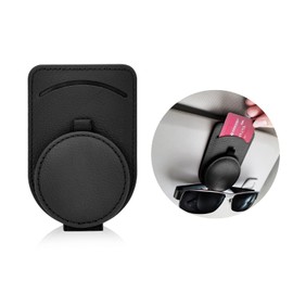 Tunejoy Sonnenbrillenhalter für Auto Sonnenblende Universal Brillenhalter Halterung für Auto mit Karten Clip Auto Visier Brille Halterung Schwarz 11 * 7 * 2 cm