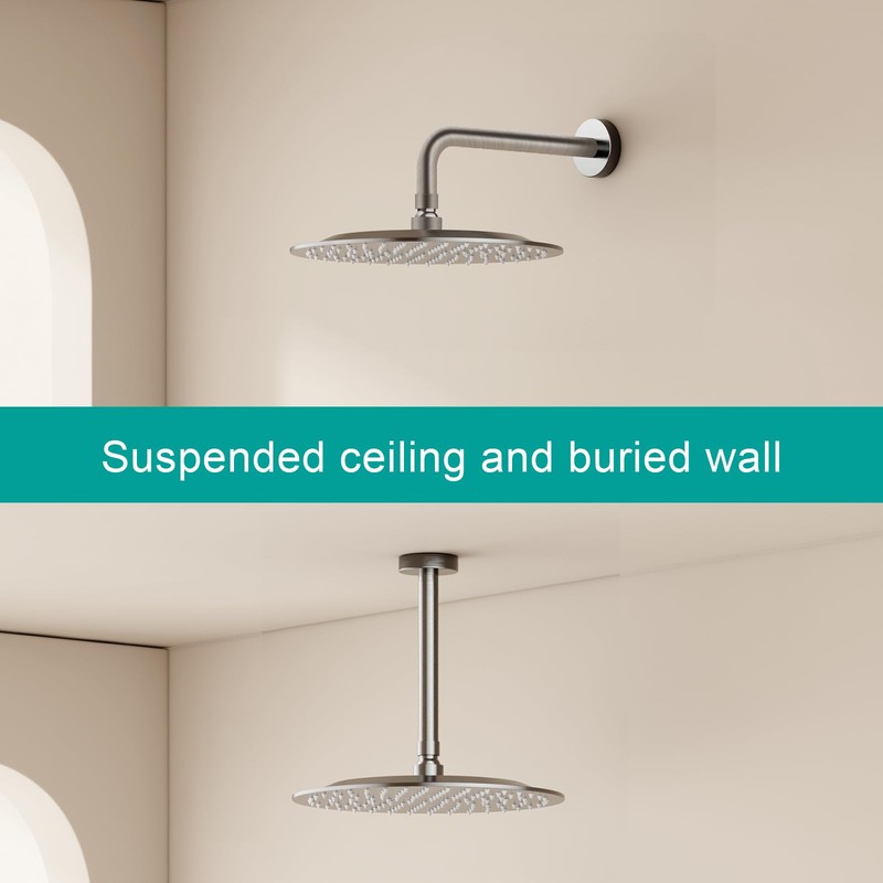 AULEEND All Metal Rain Shower Head - Heavy Duty Stainless