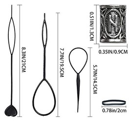 24 PCS Viking Hair Beads Beard Hair Beard Beads 6 PCS Pull Hair Pin Quick Beader 100 PCS Black Rubber Bands and a Bag